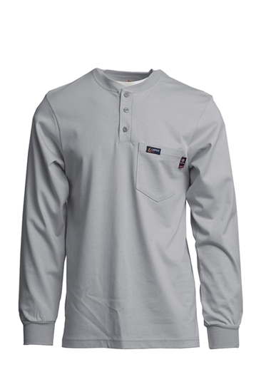 EWS - LAPCO FR 7 oz. 100% Cotton Henley Tee - LP-FRT-HJE-GRY